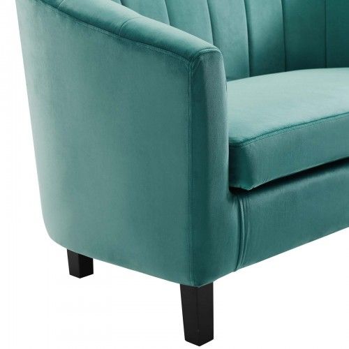 Modern Teal Blue Fabric Lounge Chair Cromer