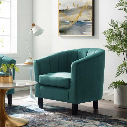 Modern Teal Blue Fabric Lounge Chair Cromer