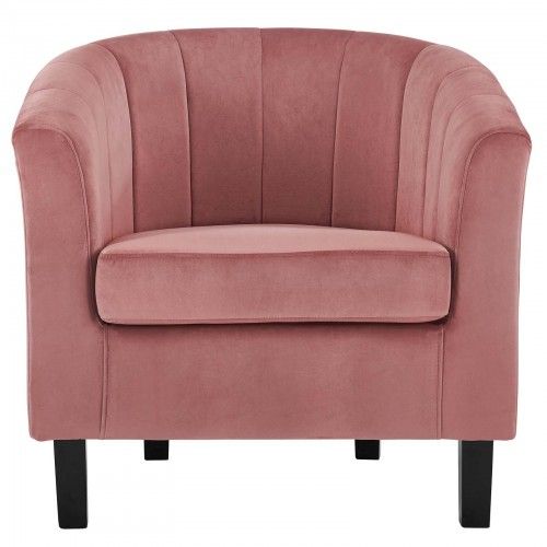 Modern Dusty Rose Fabric Lounge Chair Cromer