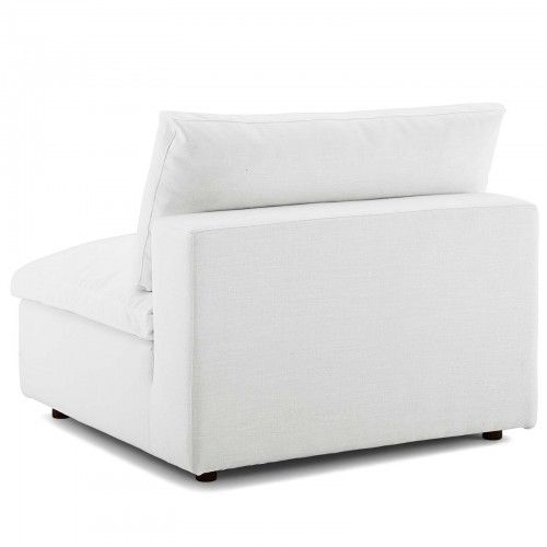 Contemporary White Fabric Lounge Chair Andie