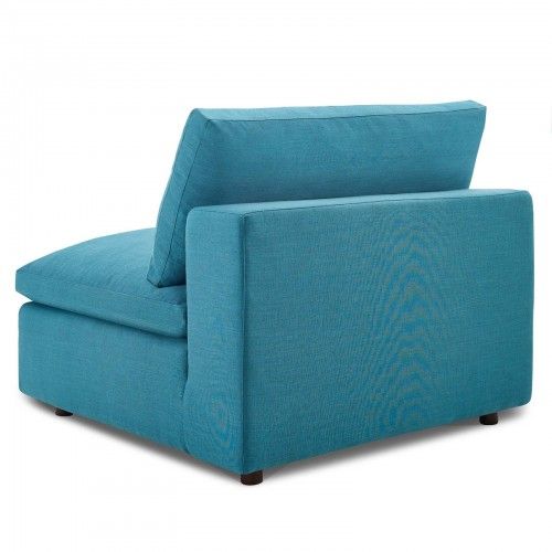 Contemporary Teal Blue Fabric Lounge Chair Andie