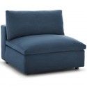Contemporary Azure Blue Fabric Lounge Chair Andie
