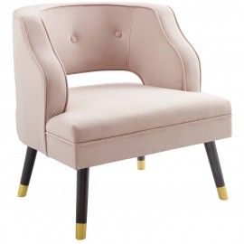 Modern Pink Velvet Lounge Chair Bali