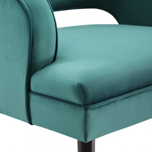 Modern Teal Blue Velvet Lounge Chair Bali