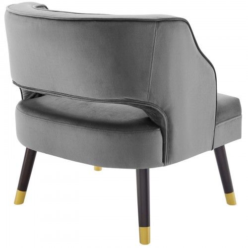 Modern Grey Velvet Lounge Chair Bali