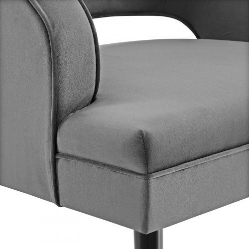 Modern Grey Velvet Lounge Chair Bali