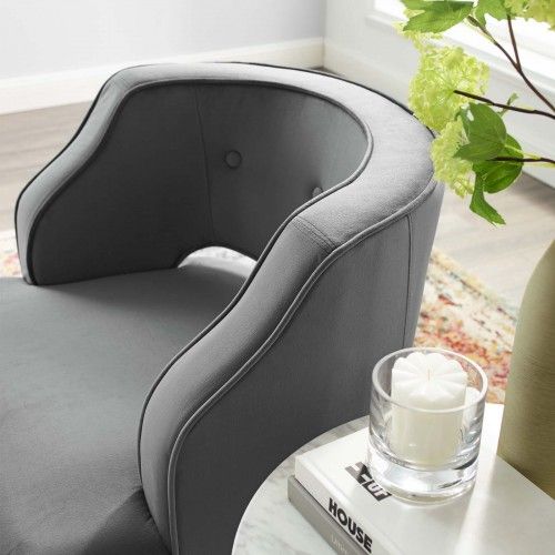 Modern Grey Velvet Lounge Chair Bali