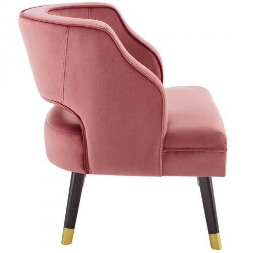 Modern Dusty Rose Velvet Lounge Chair Bali