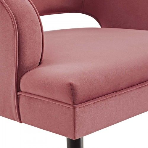 Modern Dusty Rose Velvet Lounge Chair Bali