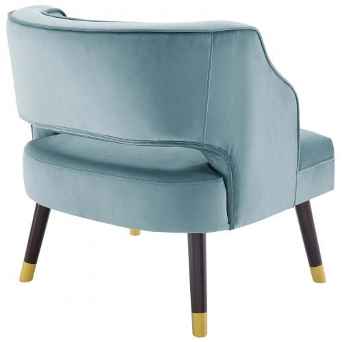 Modern Light Blue Velvet Lounge Chair Bali