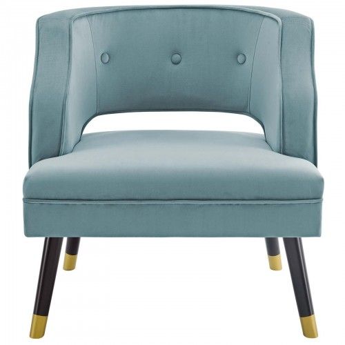 Modern Light Blue Velvet Lounge Chair Bali