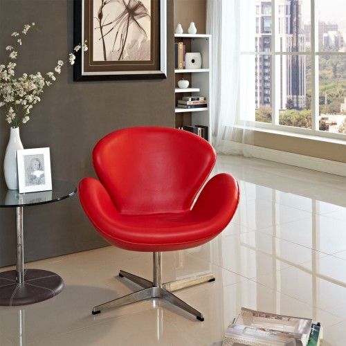 Modern leather swivel lounge chair Dove