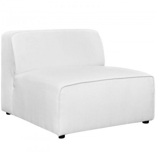 Contemporary White Fabric Armless Lounge Chair Reality