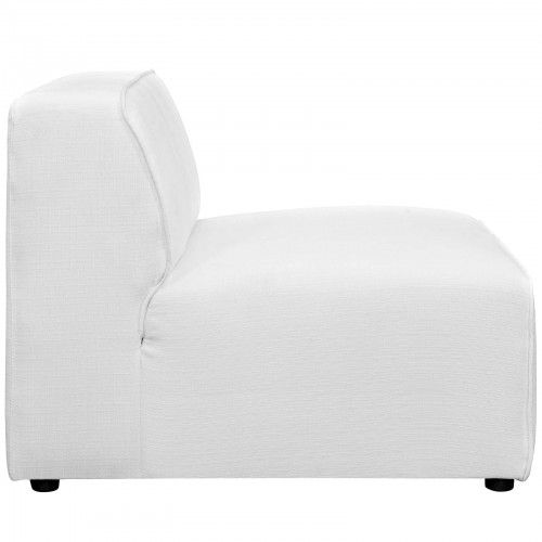 Contemporary White Fabric Armless Lounge Chair Reality