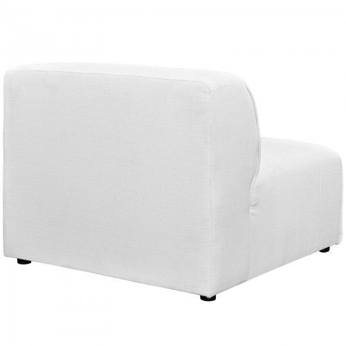 Contemporary White Fabric Armless Lounge Chair Reality