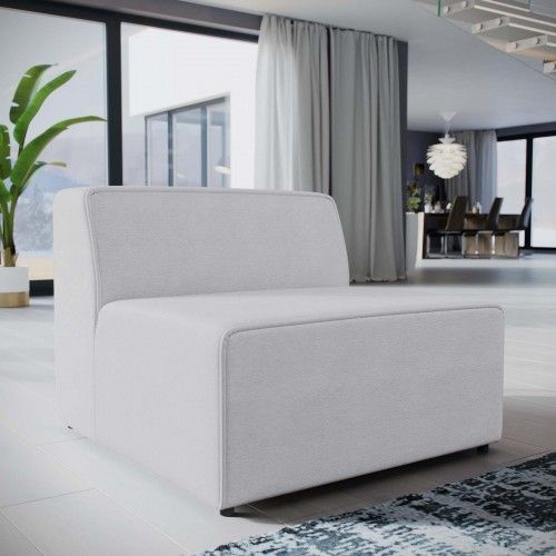 Contemporary White Fabric Armless Lounge Chair Reality