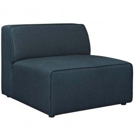 Contemporary Blue Fabric Armless Lounge Chair Reality