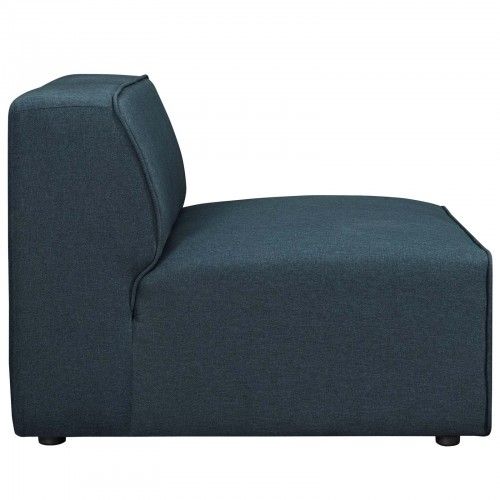 Contemporary Blue Fabric Armless Lounge Chair Reality