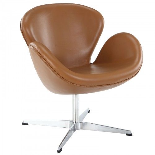 Modern leather swivel lounge chair Dove