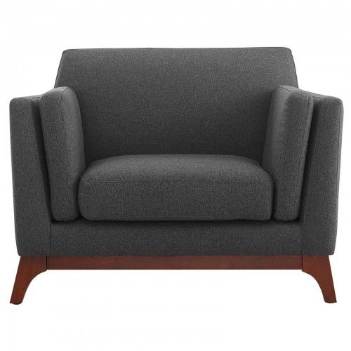 Modern Grey Fabric Lounge Armchair Ester