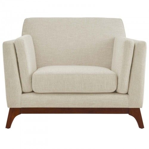 Modern Beige Fabric Lounge Armchair Ester