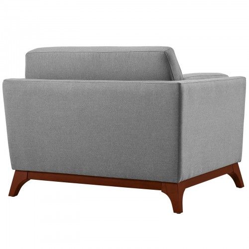 Modern Light Grey Fabric Lounge Armchair Ester