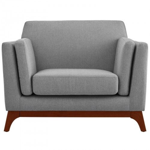 Modern Light Grey Fabric Lounge Armchair Ester