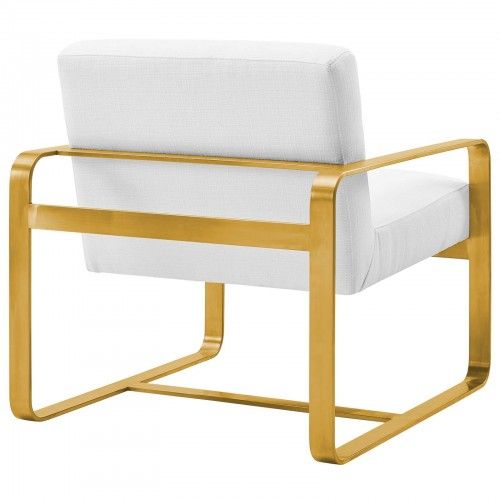 Modern White Fabric Lounge Chair William