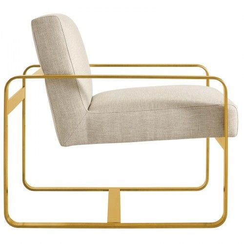 Modern Beige Fabric Lounge Chair William