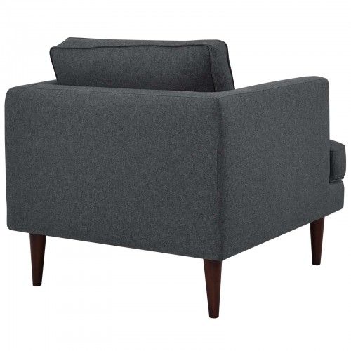 Modern Gray Fabric Lounge Chair Hug