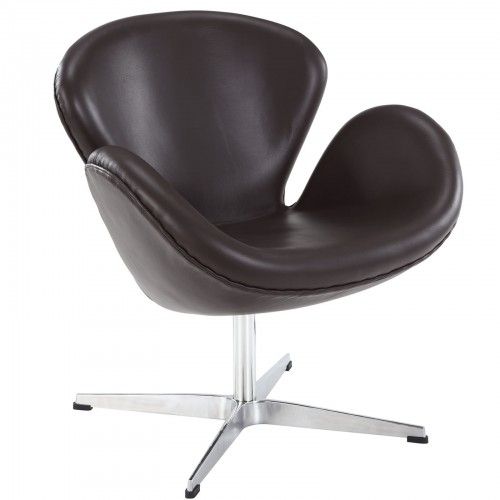 Modern leather swivel lounge chair Dove