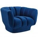 Modern Navy Blue Velvet Fabric Club Chair Duke