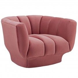 Modern Dusty Rose Velvet Fabric Club Chair Duke