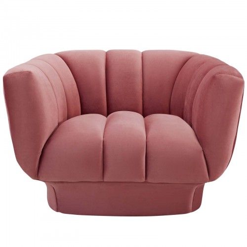 Modern Dusty Rose Velvet Fabric Club Chair Duke