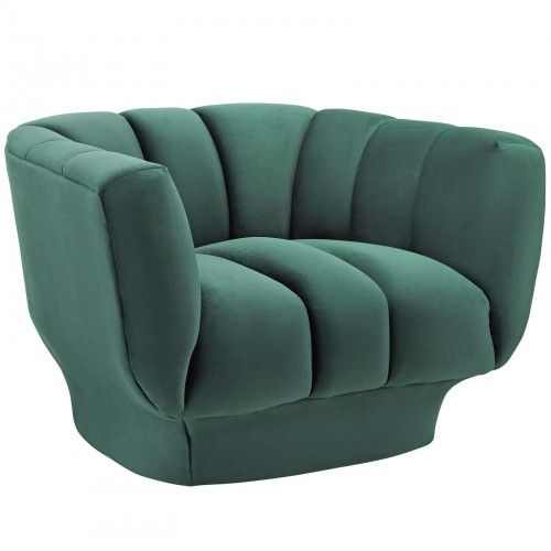 Modern Green Velvet Fabric Club Chair Duke