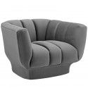 Modern Grey Velvet Fabric Club Chair Duke