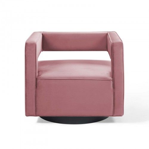 Modern Dusty Rose Velvet Swivel Lounge Chair Flight