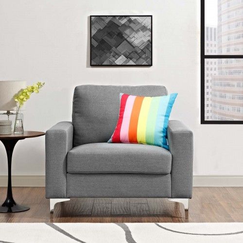 Modern Grey Fabric lounge chair Solna