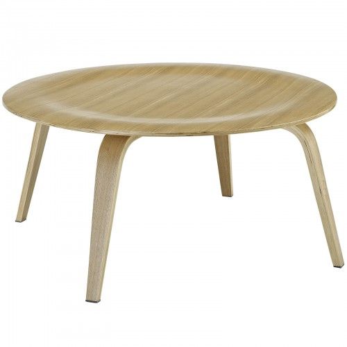 Modern round natural plywood coffee table Karlstad