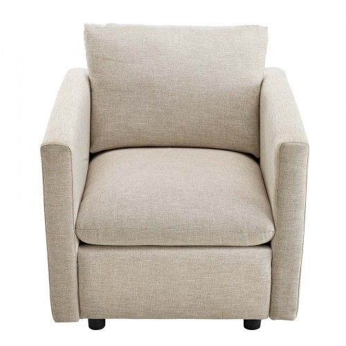 Modern Beige Fabric Lounge Chair Base