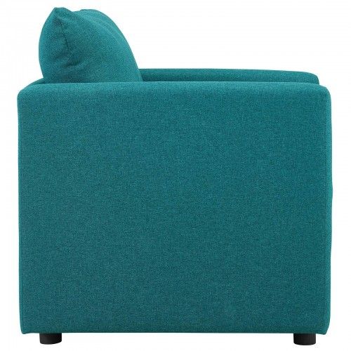 Modern Teal Blue Fabric Lounge Chair Base