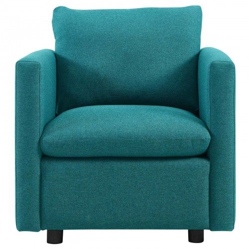 Modern Teal Blue Fabric Lounge Chair Base