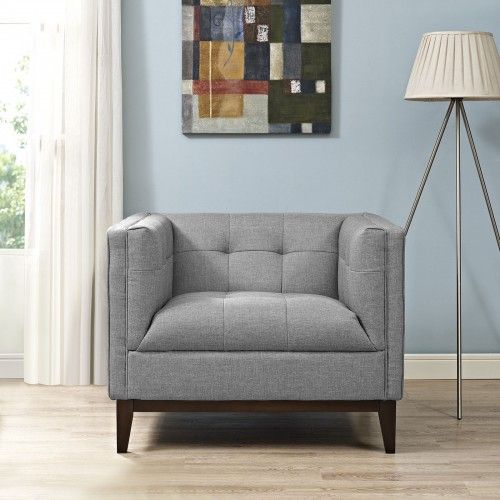 Modern Light Grey Fabric Club Chair Lanos