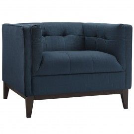 Modern Azure Blue Fabric Club Chair Lanos