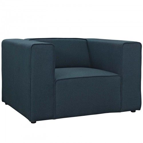 Contemporary Blue Fabric Club Chair Metro