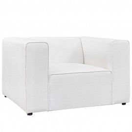 Contemporary White Fabric Club Chair Metro