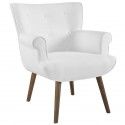 Mid-Century Modern White Fabric Lounge Chair Nino
