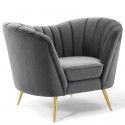 Grey fabric lounge chair Leaf