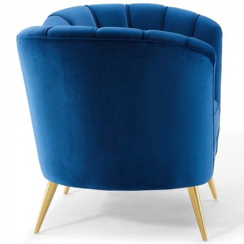 Blue fabric lounge chair Leaf