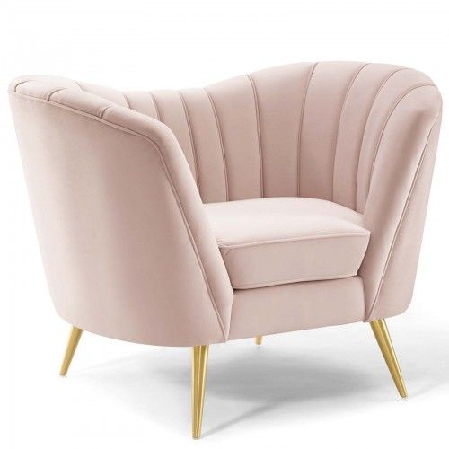 Pink fabric lounge chair Leaf